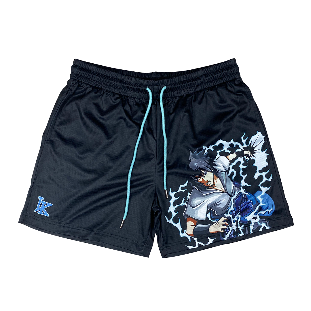 Sasuke Shorts - Black | Anime Swim Trunks Store