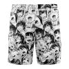 Ahegao Anime Collage Hawaiian Shorts BACK Mockup 1 - Anime Swim Trunks