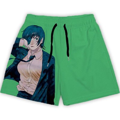 Anime Chainsaw Man Men Gym Shorts Makima Denji Pattern Mesh Breathable Summer Casual Outdoor Running Sports 1 - Anime Swim Trunks