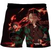 Demon Slayer Short Pants Men 3D Print Anime Kimetsu No Yaiba Board Shorts Casual Hawaii Beach 26 - Anime Swim Trunks