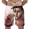 Eren Yeager Board Shorts Attack on Titan Final Season Anime Manga Japan Sports Fitness Beach Shorts 3 - Anime Swim Trunks