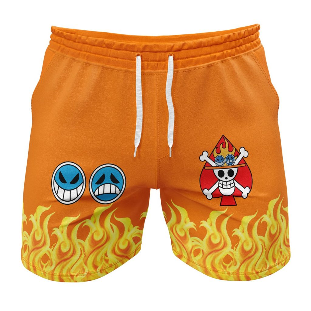 Gym Short front 25 1 - Anime Swim Trunks