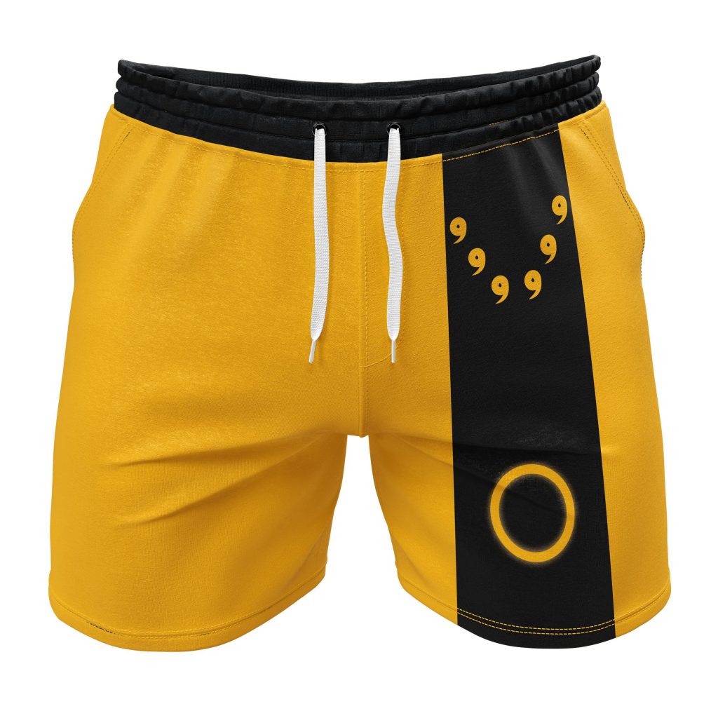 Gym Short front 32 1 - Anime Swim Trunks