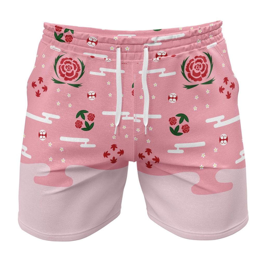 Gym Short front 34 1 - Anime Swim Trunks