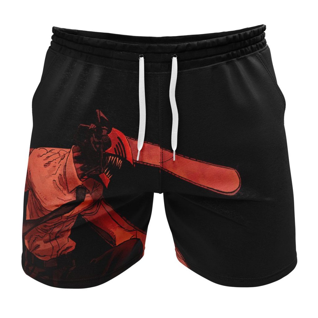 Gym Short front 36 1 - Anime Swim Trunks