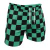 Tanjiro Kamado DS Seperated Template Gym Short F SIDE Mockup - Anime Swim Trunks