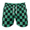 Tanjiro Kamado DS Seperated Template Gym Short FRONT Mockup - Anime Swim Trunks