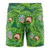 Trippy Rick and Morty Hawaiian Shorts BACK Mockup - Anime Swim Trunks