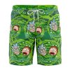 Trippy Rick and Morty Hawaiian Shorts FRONT Mockup Knot - Anime Swim Trunks