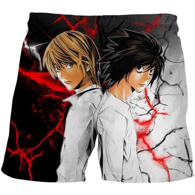 Death Note Yagami Raito And L Swim Trunk - Anime Swim Trunks