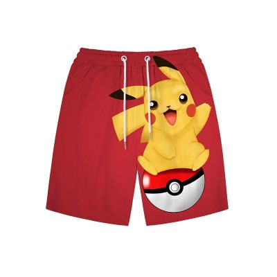 Pokemon Cartoon Pikachu Ball Swim Trunk - Anime Swim Trunks