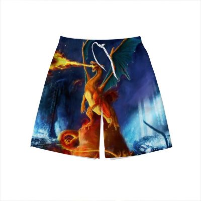 Pokemon Fire Cartoon Swim Trunk - Anime Swim Trunks